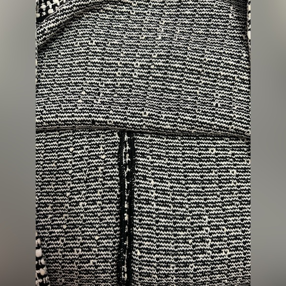 NWT ST. JOHN Sleeveless Ecru White Black Multi Tweed Knit Shift Dress Zip Up M - Picture 8 of 14